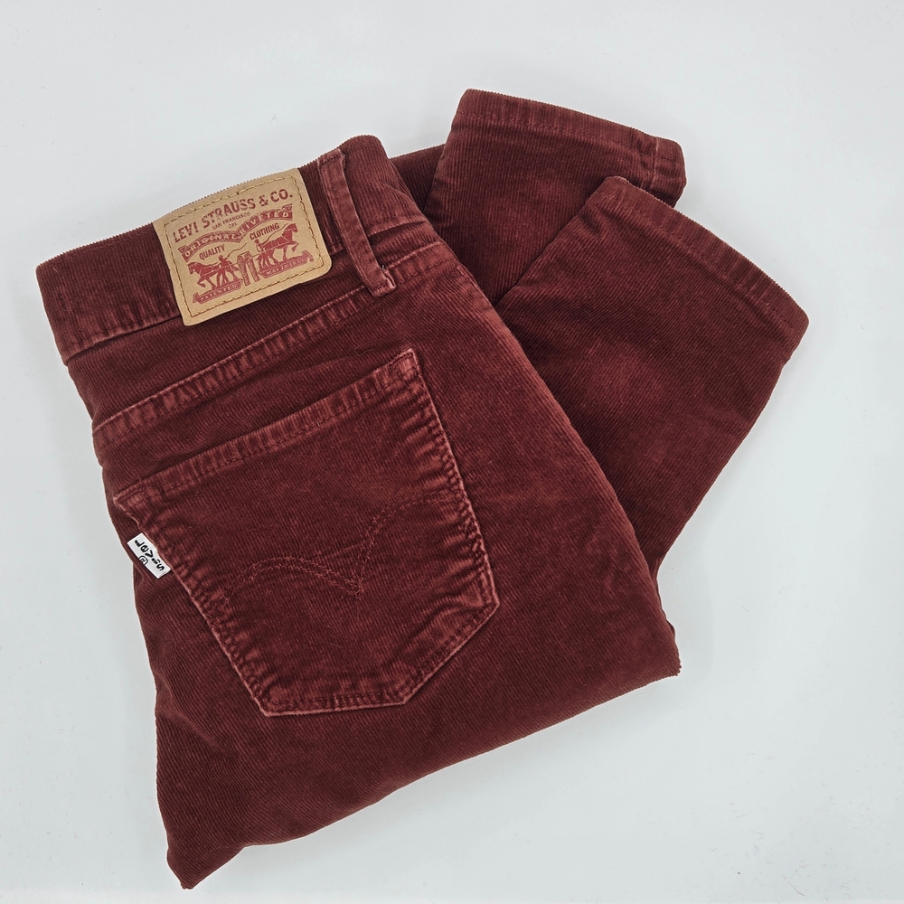 Levi's 710 Super Skinny Burgundy Corduroy Pants